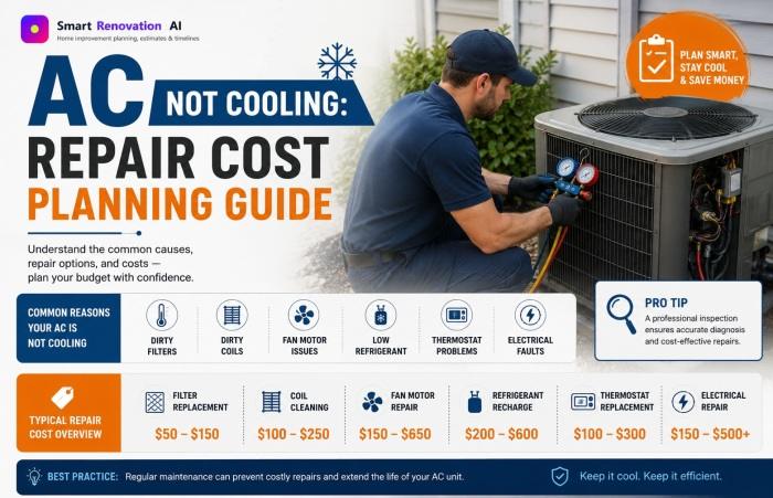 AC Not Cooling: Repair Cost Planning Guide