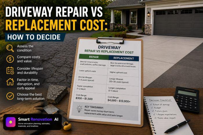 Driveway Repair vs Replacement Cost: How to Decide