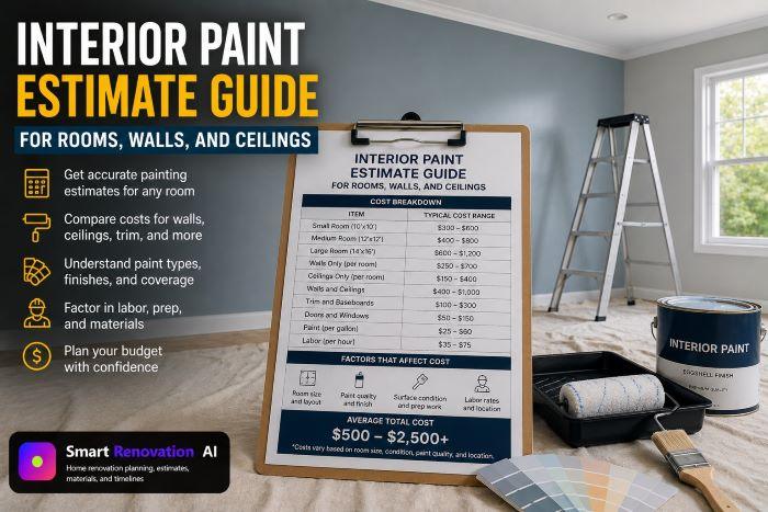 Interior Paint Estimate Guide for Rooms, Walls, and Ceilings